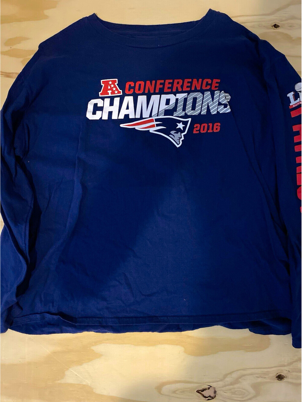 Fanatics New England Patriots NFL AFC Conference Champions 2016 Blue Long Sleeve